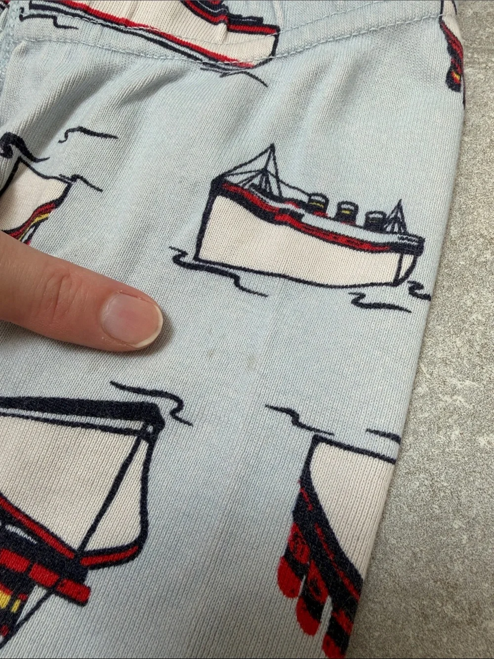 Hanna Andersson Short Johns Set, Light Blue Boat, 3T